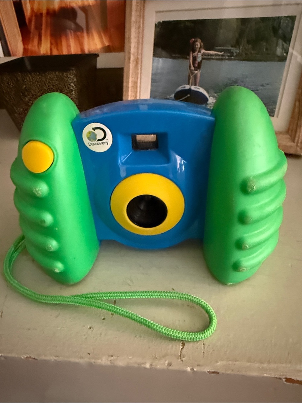 Discovery Blue and Green Kids Waterproof Camera with Yellow Accents